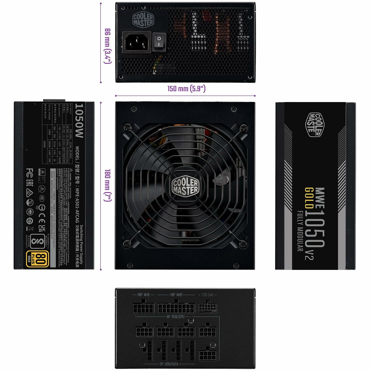Power supply Cooler Master MWE Gold ATX 1050 W