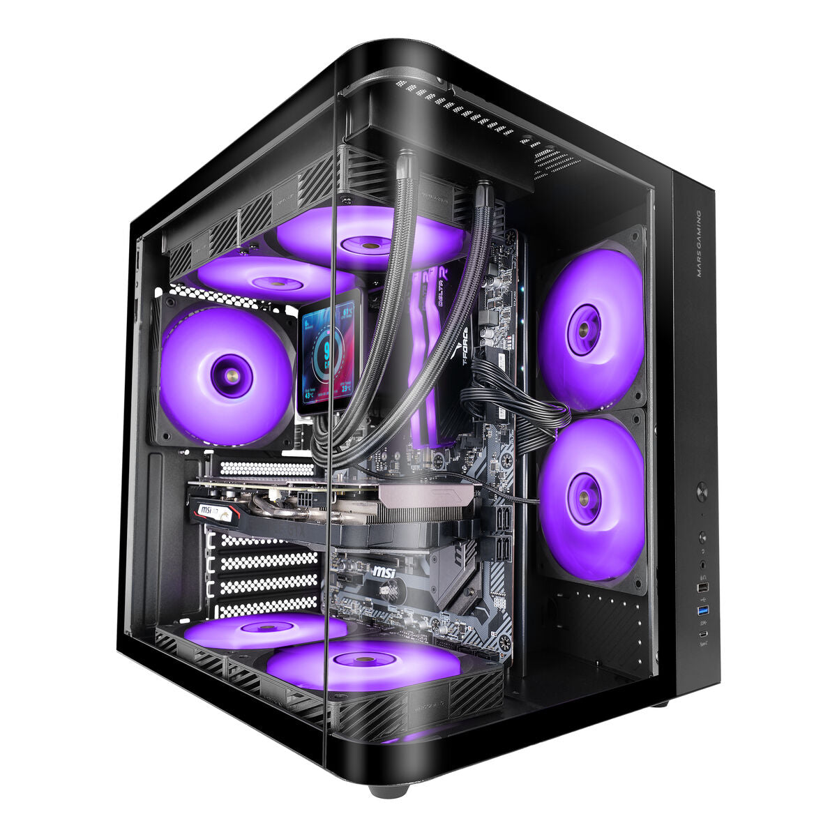 ATX Semi-tower Box Mars Gaming MCCURV Black