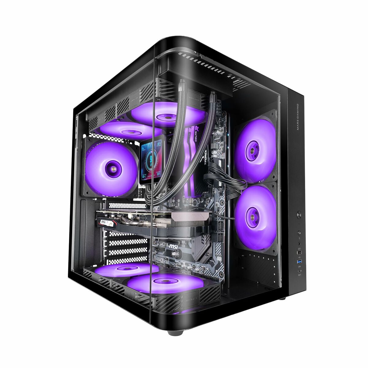 ATX Semi-tower Box Mars Gaming MCCURV Black