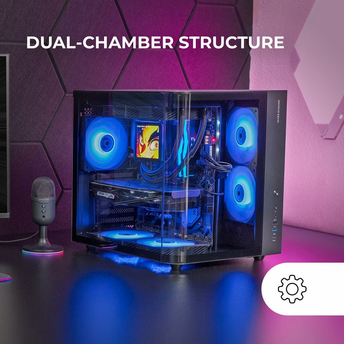 ATX Semi-tower Box Mars Gaming MCCURV Black
