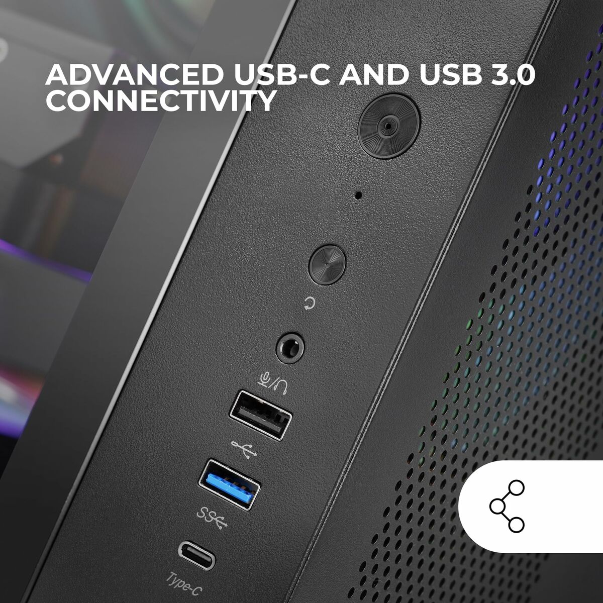 ATX Semi-tower Box Mars Gaming MCCURV Black