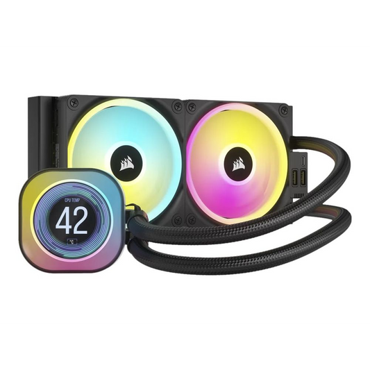 Cooler CPU Corsair iCUE LINK H100i LCD, AIO 120 mm, 2400 RPM, Intel/ AMD, Negru (CW-9061007-WW)