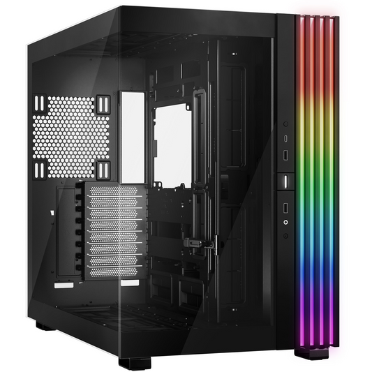 Компютърна кутия, RGB осветление, 10 слота за вентилатори, съвместими дънни платки: E-ATX / XL-ATX / ATX / M-ATX / Mini-ATX, черен (BGW69)