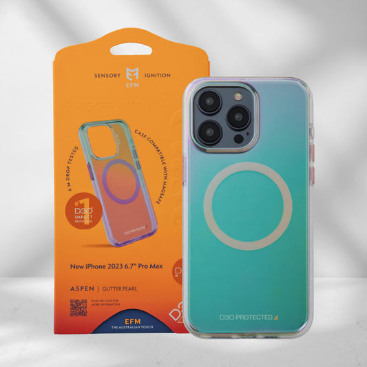 NNEDSZ EFM Aspen Case Armour with D3O BIO suits iPhone 15 Pro Max  - Glitter Pearl