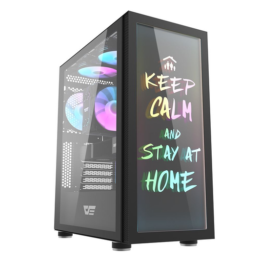 Carcasa pentru computer darkFlash DK210 Graffiti, Middle Tower, ATX, ITX, Micro ATX, Negru (DK210 Graffiti)